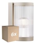 Multipack 6x Nordlux Coupar Wall Light Aluminium Sanded | IP54 - Suitable for E27